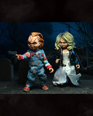 BRIDE OF CHUCKY 8 INCH SCALE CHUKCY AND TIFFANY CLOTHED FIGURES ACTION FIGURE 2 PACK "PRE-ORDER MAY 2022 APPROX"