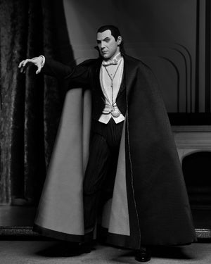 UNIVERSAL MONSTERS ULTIMATE DRACULA (CARFAX ABBEY) BLACK AND WHITE 7" ACTION FIGURE "PRE-ORDER AUG 2023 APPROX"