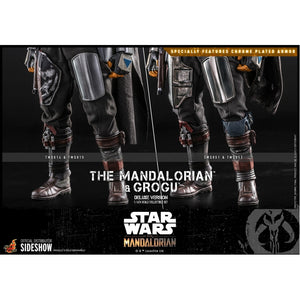 HOT TOYS STAR WARS 1:6 THE MANDALORIAN AND GROGU DELUXE FIGURE SET "PRE-ORDER Q4 2022 APPROX"