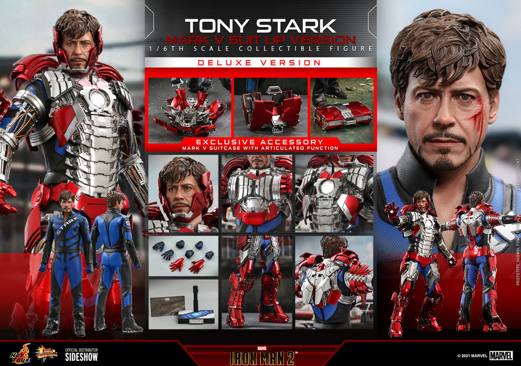 HOT TOYS MARVEL 1:6 TONY STARK MARK V SUIT UP VERSION DELUXE "PRE-ORDER Q4 2022 APPROX"