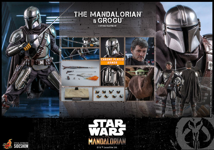 HOT TOYS STAR WARS 1:6 THE MANDALORIAN AND GROGU FIGURE SET "PRE-ORDER Q4 2022 APPROX"