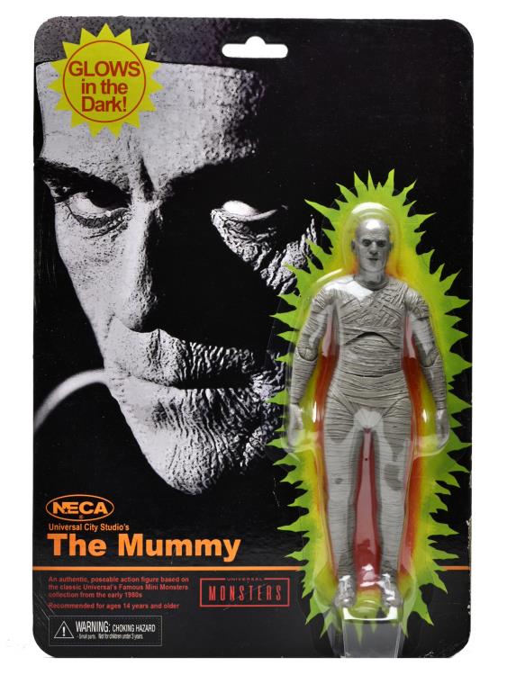 Universal Monsters Retro Glow-In-The-Dark The Mummy 7" Action Figure "Pre-Order Dec 2022 Approx"